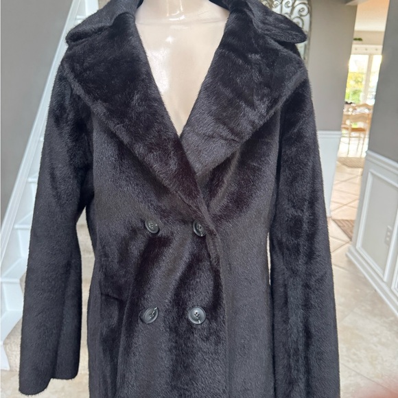 LAMARQUE Camille Black Pea Coat - Picture 5 of 6